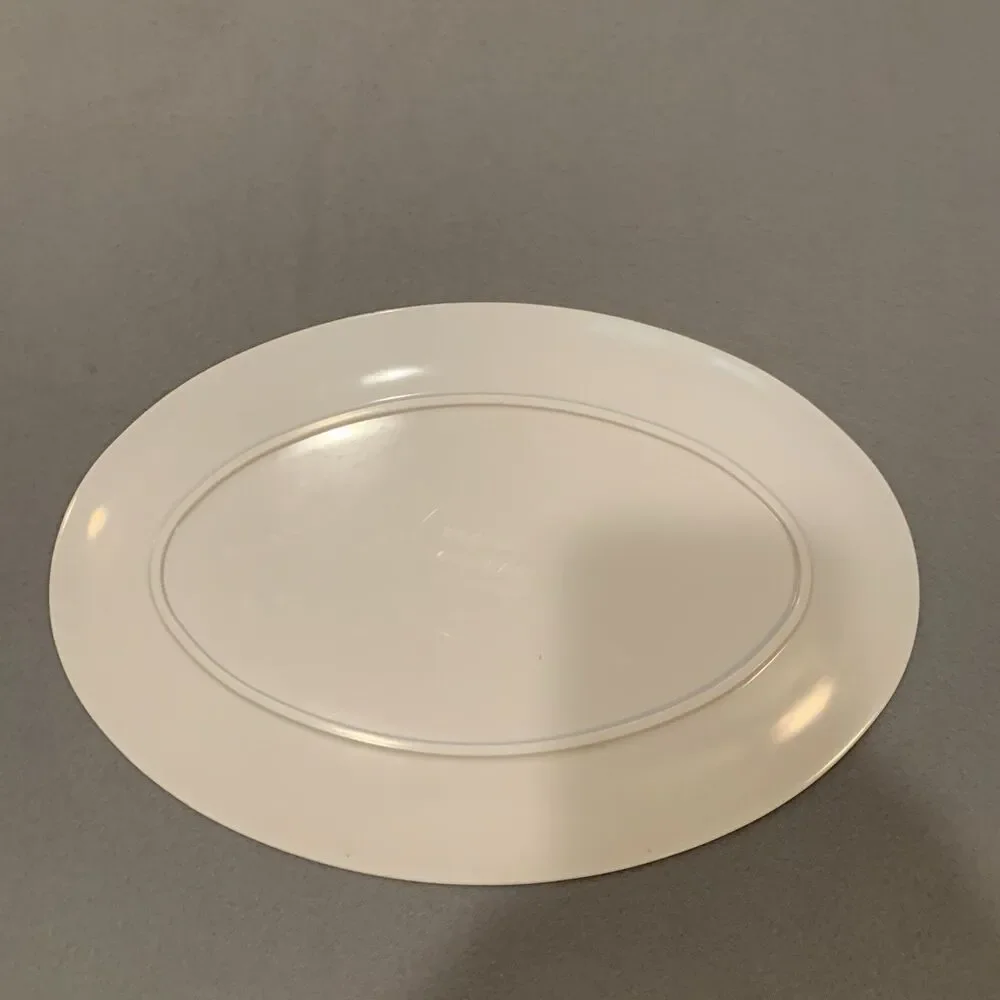 Mallo-Ware White MCM Melmac 1960’s Platter 12 inch X 8.125 inch Vintage